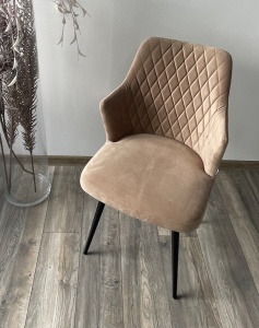 Стул ГЕРМАН (HERMAN) 360 град. БЕЖЕВЫЙ #5, велюр / черный каркас