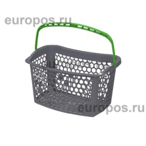 Корзина пластиковая TANGO, 23 литра, цвет серый, ручка зеленая
