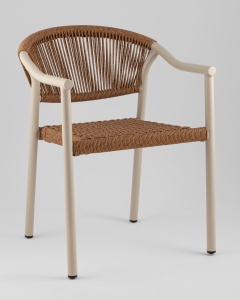 Стул Syna коричневый бежевые ножки