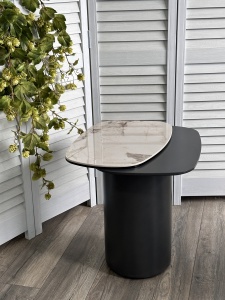 Стол кофейный АРВИД (ARVID) цвет PANDORA  керамика на стекле/МДФ / темно-серый МДФ каркас ®DISAUR