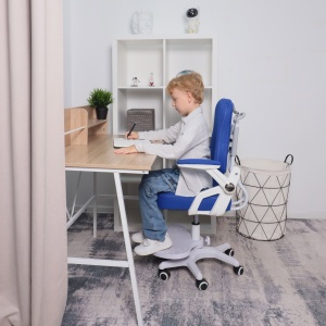 Кресло поворотное Swan, синий, ткань