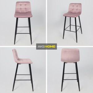 Стул барный Stella, пыльная роза, велюр