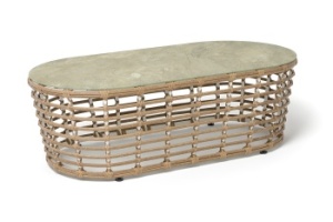 "Валенсия" журнальный столик из искусственного ротанга, цвет соломенныйцвет соломенный
