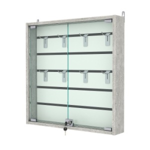 Витрина настенная №1-1БУ с экономпанелью, без полок, Метрополитан Грей