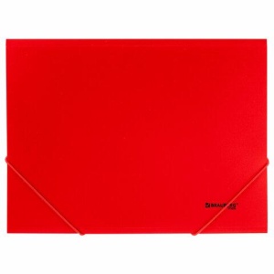 Папка на резинках А4 BRAUBERG UNIVERSAL, красная, до 300 листов, 0,5 мм, 273039