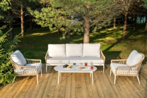 "Венеция" лаунж-зона из искусственного ротанга, цвет соломенныйцвет соломенный