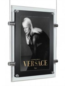 Световая панель Кристалл двусторонняя подвесная, матовый черный, А3