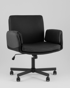 Кресло офисное TopChairs Foldo с откидными подлокотниками черное