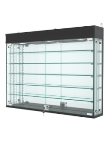 Витрина "АТРИУМ" с регулировочными полками настенная №3А-6-РЕГ, Черный