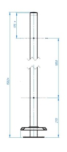 Столбик стационарный d50, h1498 мм (кругл. осн)