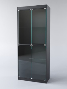 Витрина "АФРОДИТА" №2-4 (с дверками, задняя стенка - ДВП), Черный