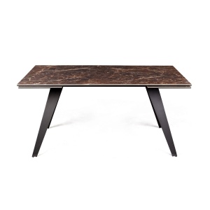 Стол раскладной Грант (160+40+40), мрамор испанская керамика коричневый