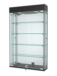 Витрина "АТРИУМ" с регулировочными полками настенная №2А-5-РЕГ, Черный