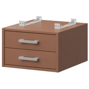 Тумба подвесная для столов на м/каркасе гл.600 мм Арго-М АМТ2-02.60 Терракота/Белый