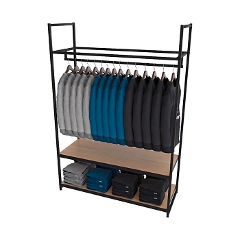 Стеллаж для одежды в стиле Лофт A17120-09-ЧДС (170х120х45)