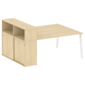 Рабочая станция Metal System Style на металлокаркасе с опорным шкафом-купе БА.РС-СШК-2.4