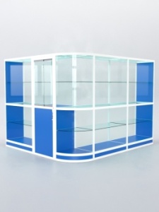 Павильон торговый из профиля угловой №2г, Делфт голубой U525 ST9 + Белый