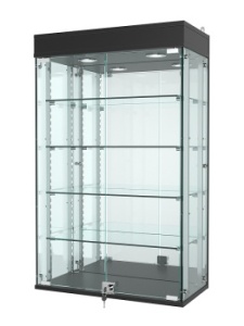 Витрина "АТРИУМ" с регулировочными полками настенная №2А-5Г-РЕГ, Черный