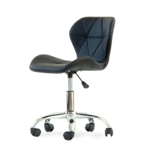 Стул на колесах Perfecto Roll, черная экокожа