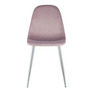 Стул Валенсия, велюр розовый, хромированные ножки
