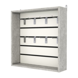 Витрина настенная №1-1В с экономпанелью, без полок, Метрополитан Грей