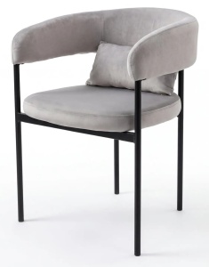 Стул СТАН, цвет H-09 Светло-серый, велюр / черный каркас