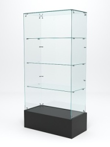 Витрина стеклянная "ИСТРА ПОДИУМ" №109 (без дверок, задняя стенка - стекло), Черный