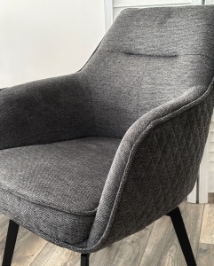 Стул РЕНЛИ (RENLY) 180 град. поворот. цвет Brego-16 Темно-серый, ткань / Черный, ®DISAUR