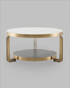 Журнальный столик Калисто 90*90 см светлая и темная керамика