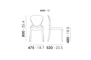 Стул прозрачный Queen серый