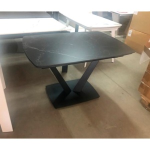 Стол ALATRI 120 MATT BLACK MARBLE SINTERED STONE / BLACK