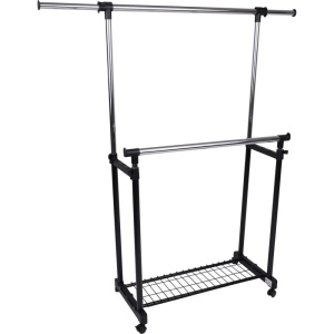 Вешалка для одежды Faro на колесах, черный, металл