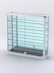 Витрина из профиля настольная "ВАЙБ ИКС" №1-5П-З-200 (задняя стенка Зеркало), Черный