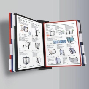 Демосистема настольная/настенная, с 10 цветными панелями А4, металлическая основа, черная, BRAUBERG &quot;SOLID&quot;, 236716