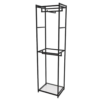 Стеллаж для одежды AС2260-05-Ч со стеклом 220х60х45
