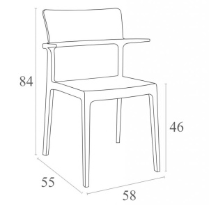 Кресло пластиковое Plus красный