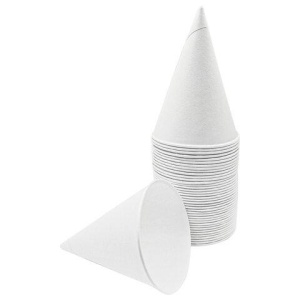 Стакан-конус одноразовый бумажный 100 мл, диаметр 77 мм, белый, КОМПЛЕКТ 200 шт., WELDAY (ВЭЛДЭЙ), для холодных напитков, 702697
