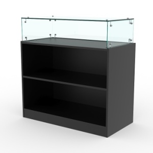 Торговый стеклянный прилавок "ИСТРА" №14 (без дверок), Черный