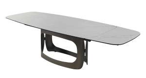 Стол ЛУССО (LUSSO) 200 БЕЛЫЙ МРАМОР TL-326, испанская керамика / Теплый графит каркас, ®DISAUR