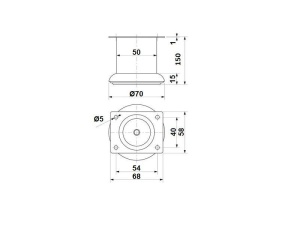 Ножка для корпусной мебели B140 h150х50 мм, хром