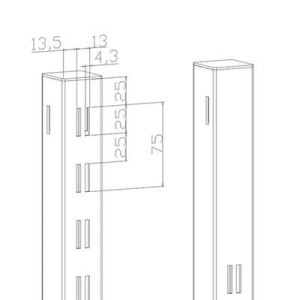 FS.001.S \ Стойка 40х40мм S, H-2000мм