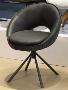 Стул АНАБЕЛЬ (ANABEL) 360 град. поворот Черный  Maison 99# / OTE COBBLE 457 / серый каркас, ®DISAUR