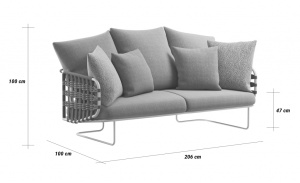 Диван плетеный мягкий Nido белый, 14, 6/10, 1/5, 6/5