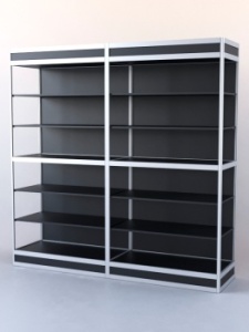 Витрина-стеллаж из ал.профиля №3 (2-ух метровая), Черный