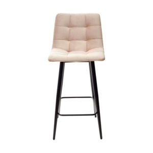 Полубарный стул Chilli Q, бежевый велюр/ черный каркас