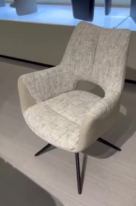 Стул ДАВЕН (DAVEN) 360 град, цвет КРЕМОВЫЙ RIELY-111 /  G1038-101, ткань  / ЛАТТЕ каркас, ®DISAUR