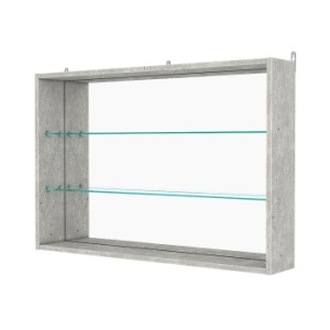 Витрина настенная №3-2Г с зеркалом, Метрополитан Грей