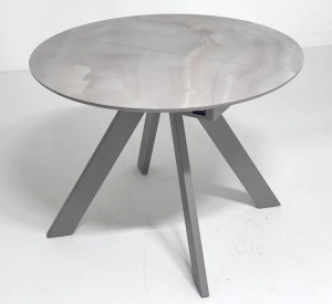 Стол БОНЖУР 100 ОНИКС БЕЖЕВЫЙ, стекло / ЛАТТЕ каркас