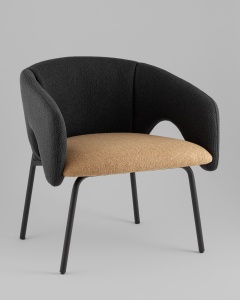 Кресло лаунж Afrida рогожка тёмно-синий горчичный