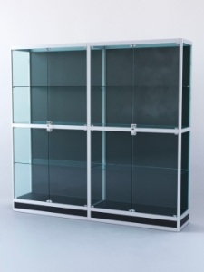 Витрина "ПРЯМОУГОЛЬНАЯ" №4-2м-400-1 (задняя стенка - ДВП), Черный